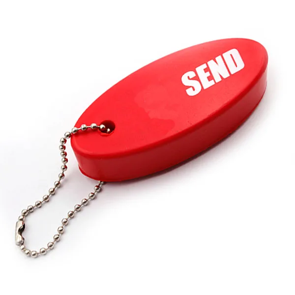 Red Squeeze Rubber Soft PU Foam Keychain Floating on the Water for Office Reduced Stress
