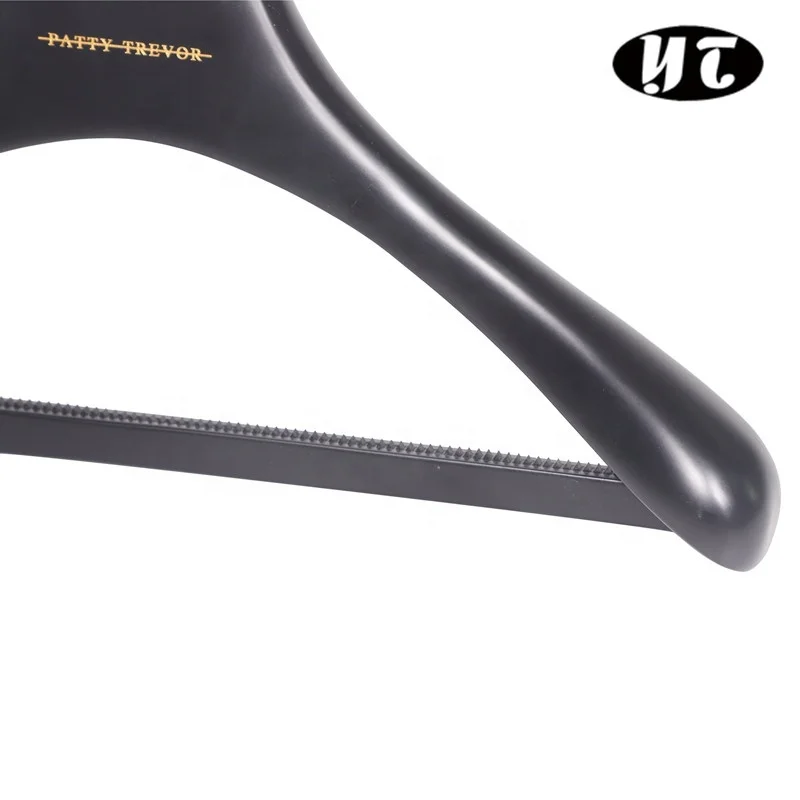 
luxury custom logo black strong clothing wooden coat jacket suit hanger 