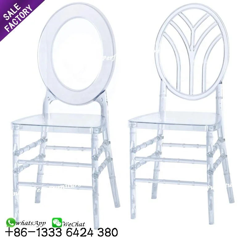 wholesale wedding party clear acrylic ghost resin wedding hall chiavari chairs