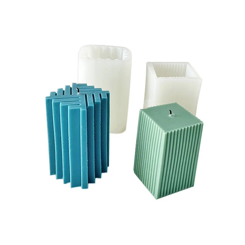 Geometric Silicone Cylinder Pillar Candle Mold For DIY Crafts Polymer Clay Home Decor, Cylindrical Silicone Mold For Candle