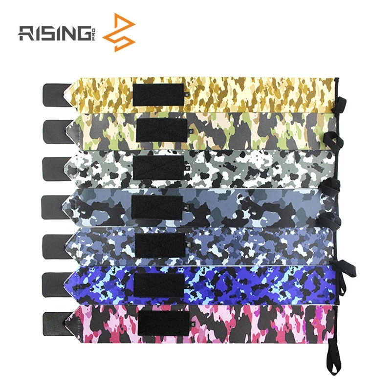 Rising Camouflage sports wristband power with nylon winding fitness weight lifting wristband  weightlifting wrist straps