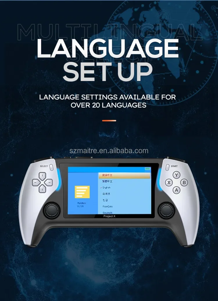 Support TV Connecting Project X Handheld Game Consola With Ambient Lighting 4.3 Inch 8GB ROM Portable Retro Classic Game Player