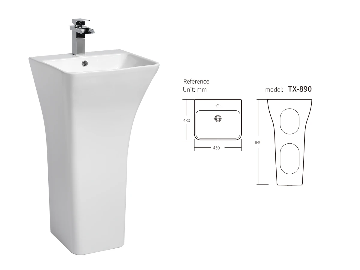 BTO Bathroom Sanitary Unique Pedestal Basin Free standing basin for Construction Industries