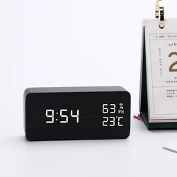 Wooden Digital LCD Eldly Alarm Clock with Date