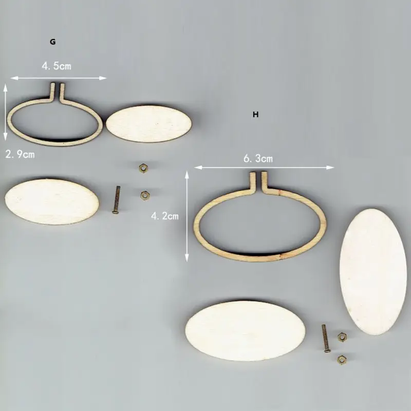 Wholesale Embroidery Hoops Wooden pendant Mini Round Oval Wood Hoops Jewelry making process