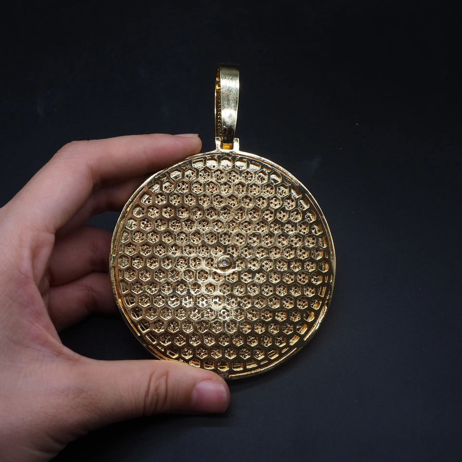 
HipHop Customized Big Size Number 44 Full Iced Out Rotating Pendant 