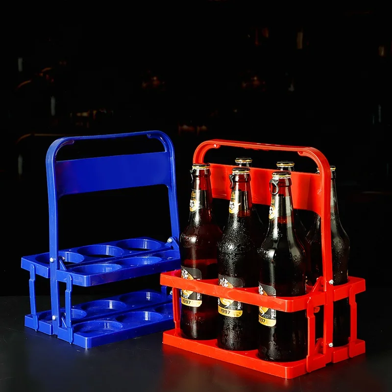 Plastic Beer Basket Handheld Bar KTV Folding Lightweight Wine Rack