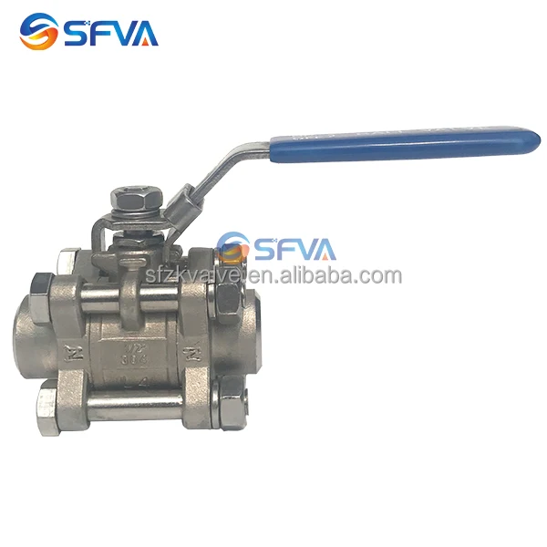 3pc CF8 CF8M ss304 ss316 stainless steel butt weld ball valve
