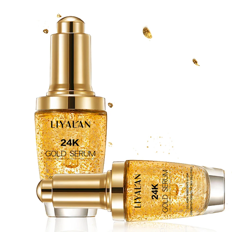 Private Label Vegan Organic Hyaluronic vitamin c Eye Serum Anti Wrinkle 24K Gold Collagen Skin Care Serum Facial