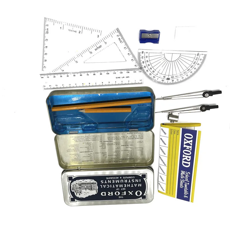 Best Gift Wholesale Price 13pcs Metal Oxford Geometry Sets Custom for Grade Students