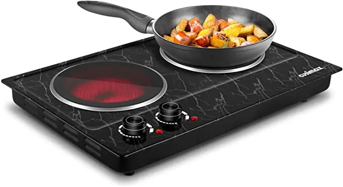 1800W Dual Control Portable Electric Stove Double Burner Electric Ceramic Hot Plate for Cooking  Infrared Electric Cooktop
