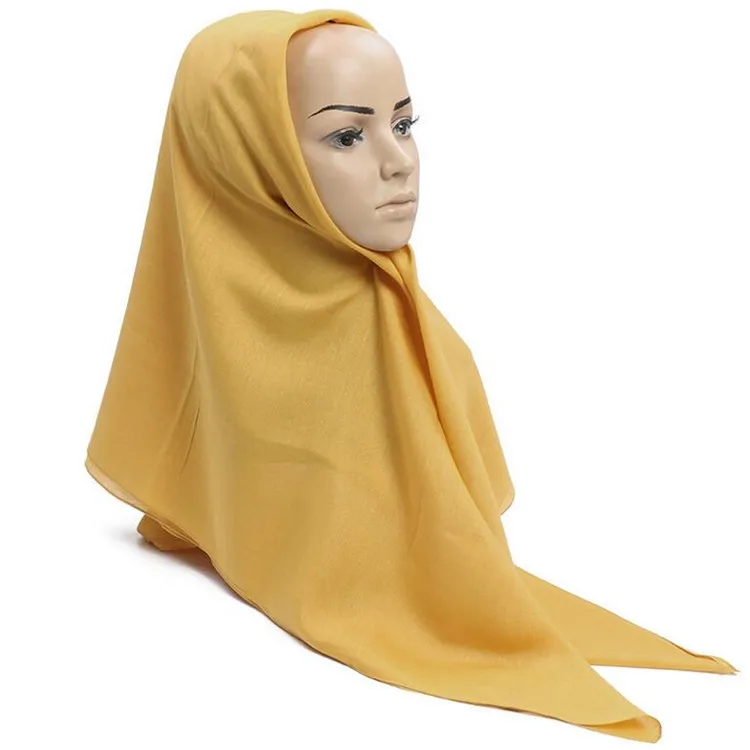Zipei New Design Solid Color Islamic Polyester Muslim Scarf Malaysia Tudung For Women