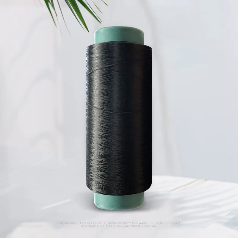 stock lot dty yarn black 75/36 75/72 150D/48F 300D/96F polyester filament textured yarn