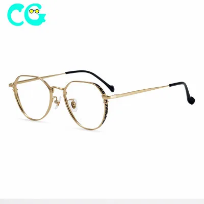 Pure Titanium Retro Irregular Round Frame Glasses Trend Thick Sided Men And Women Myopia Glasses Chinese Frame