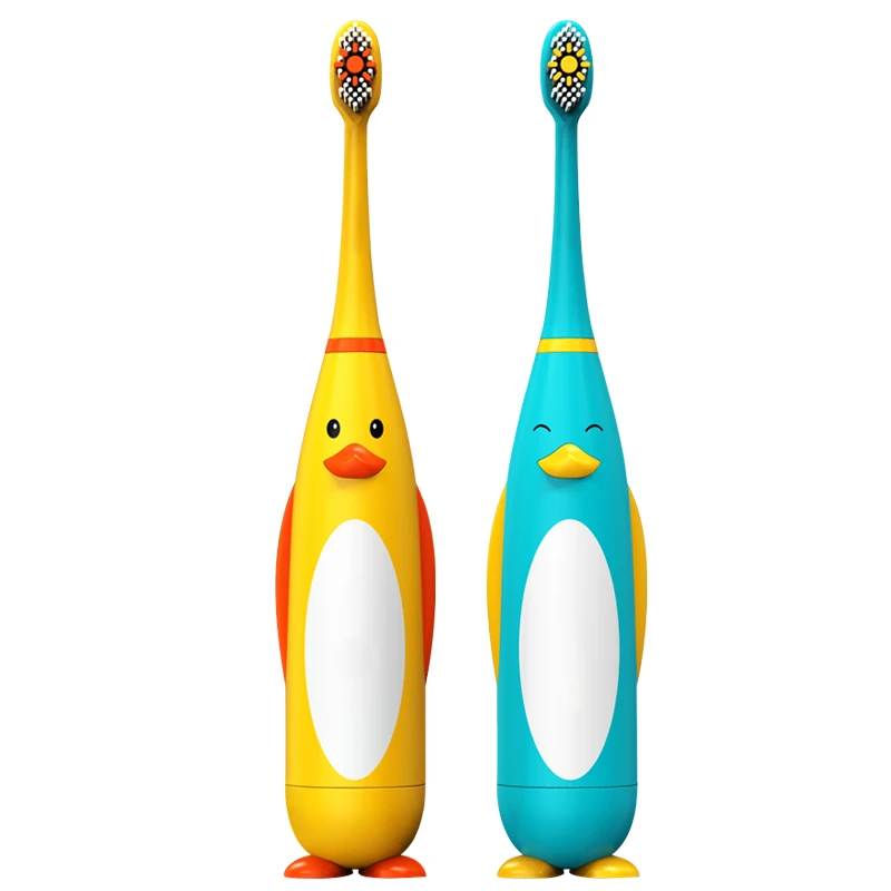 Wholesale Silicone Adorable Yellow Baby Duck Shaped Electric Toothbrush Dental Electric Toothbrushes for Kids
