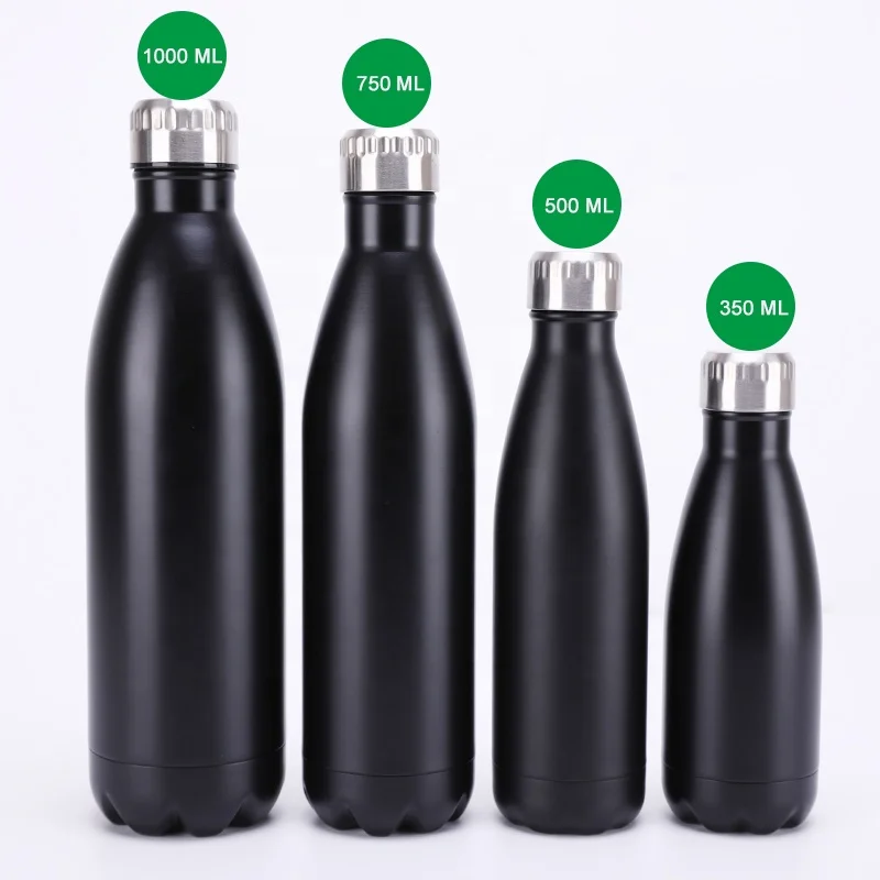 Eco Friendly 500ml Sports Double Wall Insulated Vacuum Drink Cola Shaped Metal Stainless Steel Water Bottles with Custom Logo