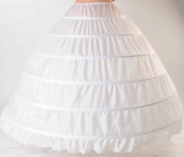 Women Party Dress Petticoat 6 Hoop Underskirt Skirt for Bridal Dress