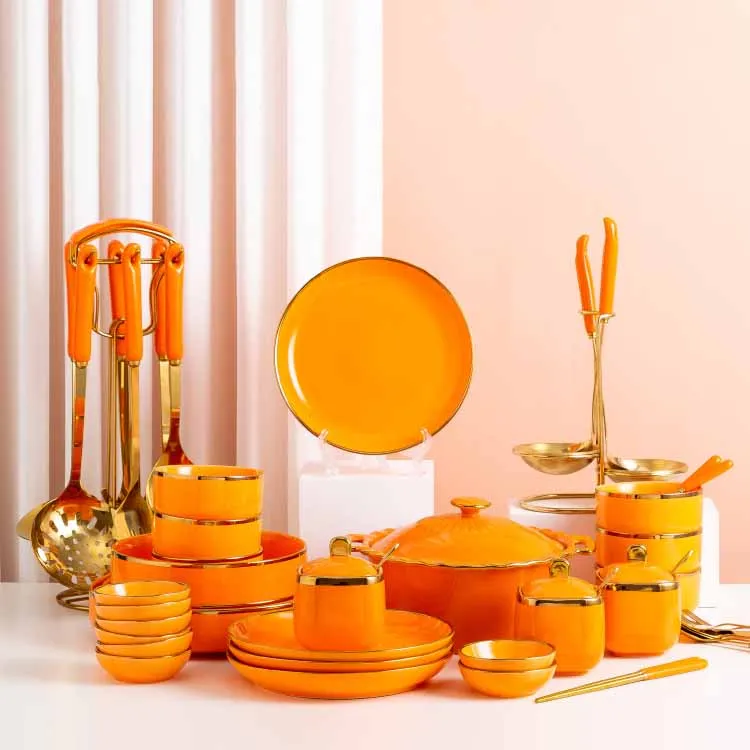 Household tableware ceramic dinnerware sets for 6 people / arabic luxury ceramic dinnerware set