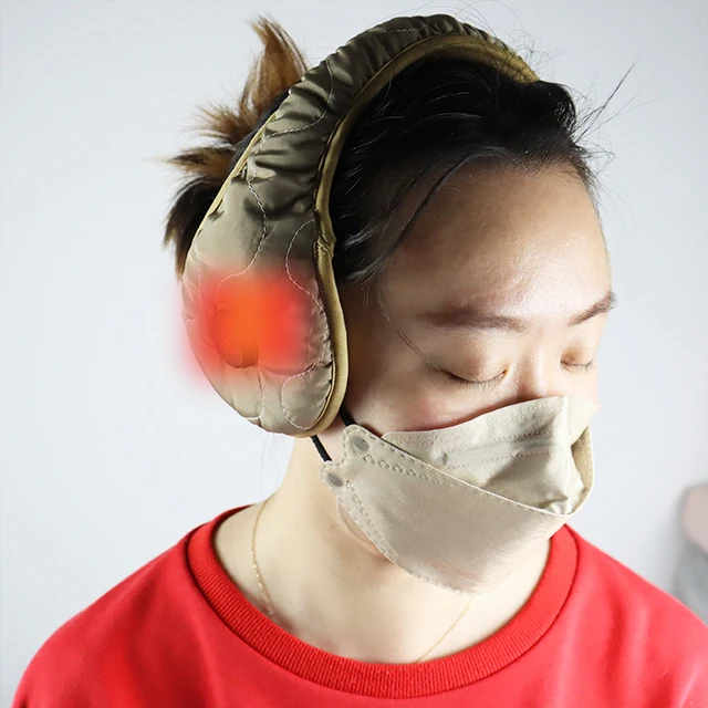 Electric storage heating quilting foldable ears muffs Cold winter warmly ear warmer earmuff temperature 55 degrees