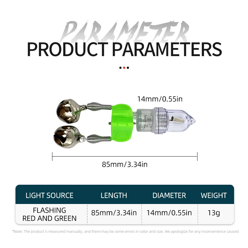 Fishing Alarm Bells LED Night Fishing Rod Clip Tip Bait Alarm Bell With Twin Bells Ring Fishing Accessories