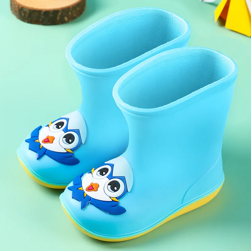 Rain Boots Kids Boy Cute Tiger Frog Waterproof Light and Handy Water Toddler Shoes Girls Children Yellow Rain Boots