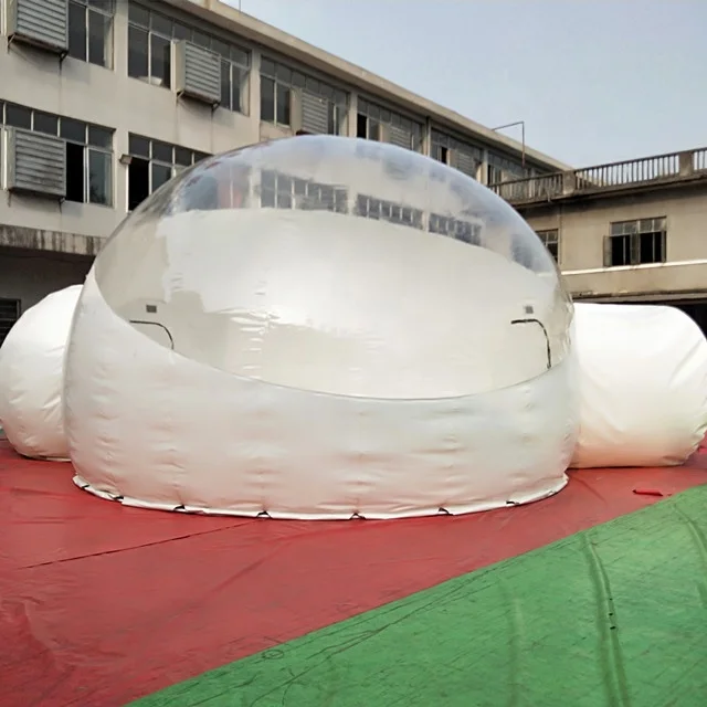 Outdoor Camping Clear dome Inflatable Crystal Bubble Tent / Inflatable Bubble Dome Tent With Tunnel customized