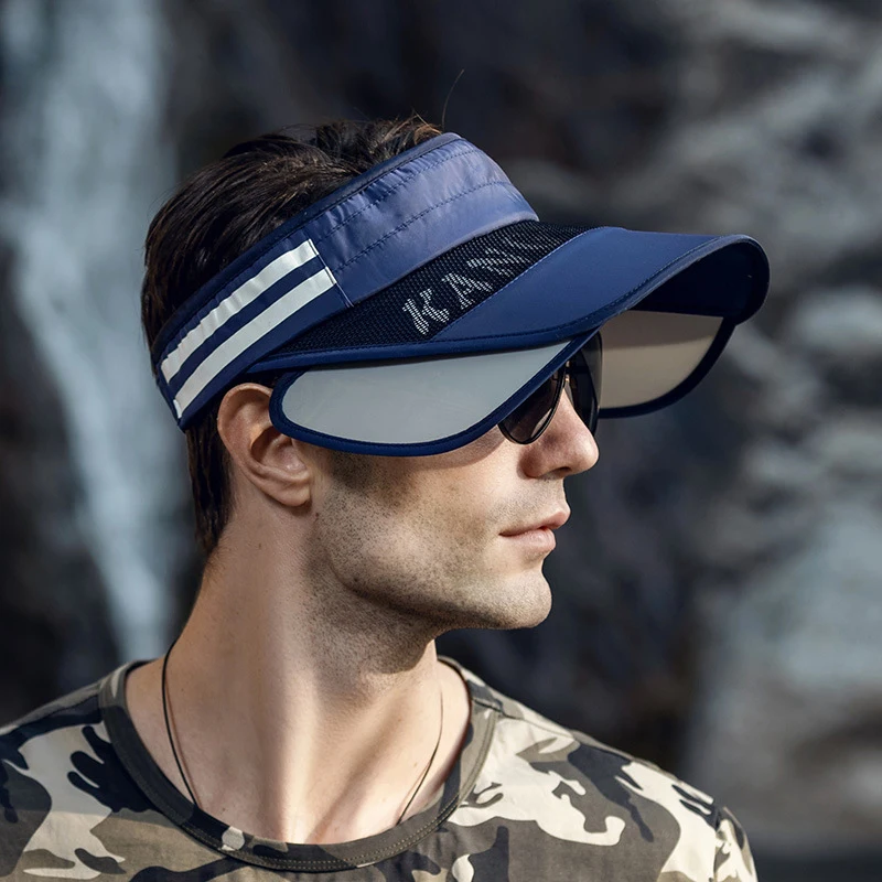 Men Curved Brim Sun Visor Cap UV Protection Sun Hat Summer Outdoor Sports Caps