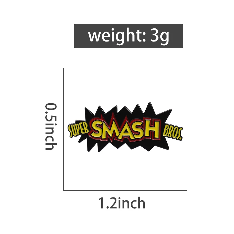 Video Game Logo Enamel Brooch Game Lover Super SMASH Bros Backpack Badge Clothing Accessories Gift Jewelry for Friends