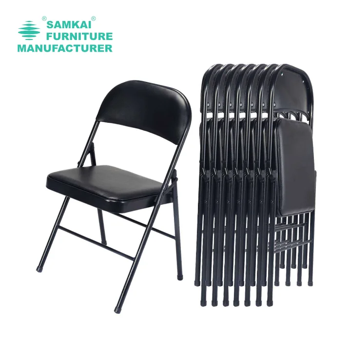 SK-ZDY-D001 Factory wholesale hot selling easy folding beach camping cushioned PU leather folding chair
