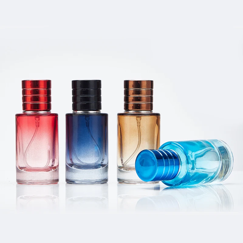30ml 50ml 100ml round iridescent navy blue mens perfume glass bottle home decor