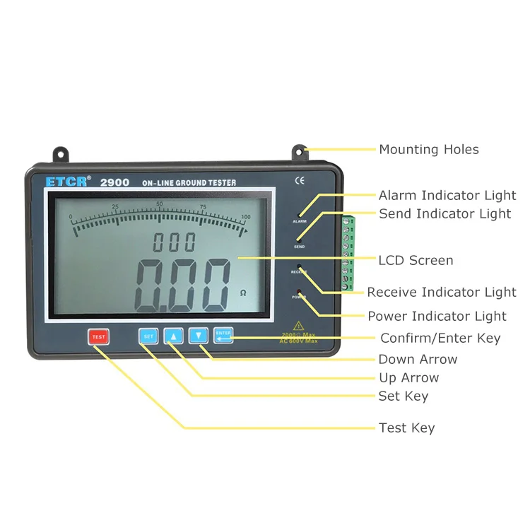 ETCR2900 High precision  Earth Loop Ground Tester Meter with LCD screen