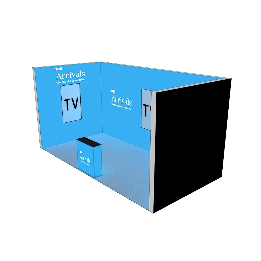 10x20ft Modular Aluminum Exhibition Tension Fabric Portable Advertising LED Lightbox Backdrop Backlit Display Trade Show Booth