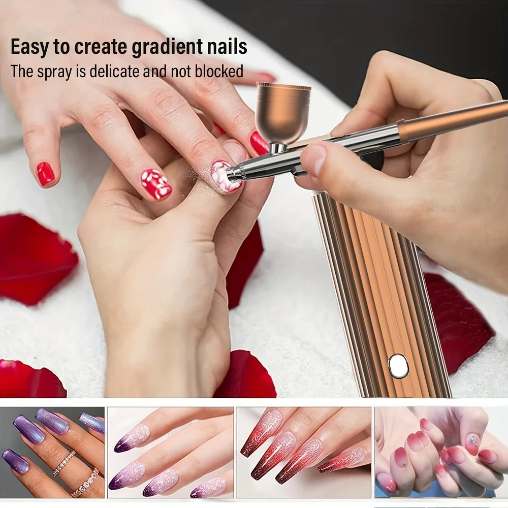 Air Brush With Compressor Portable Nail Painting Air Brush Machine Kit