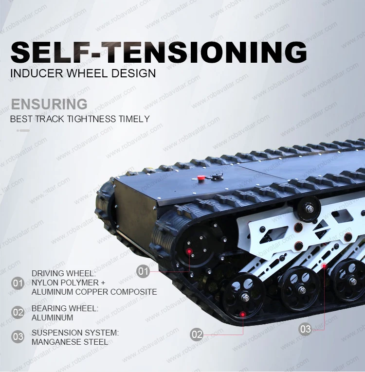 Robot Outdoor Network Switch Rubber Tracked Chassis Platform 