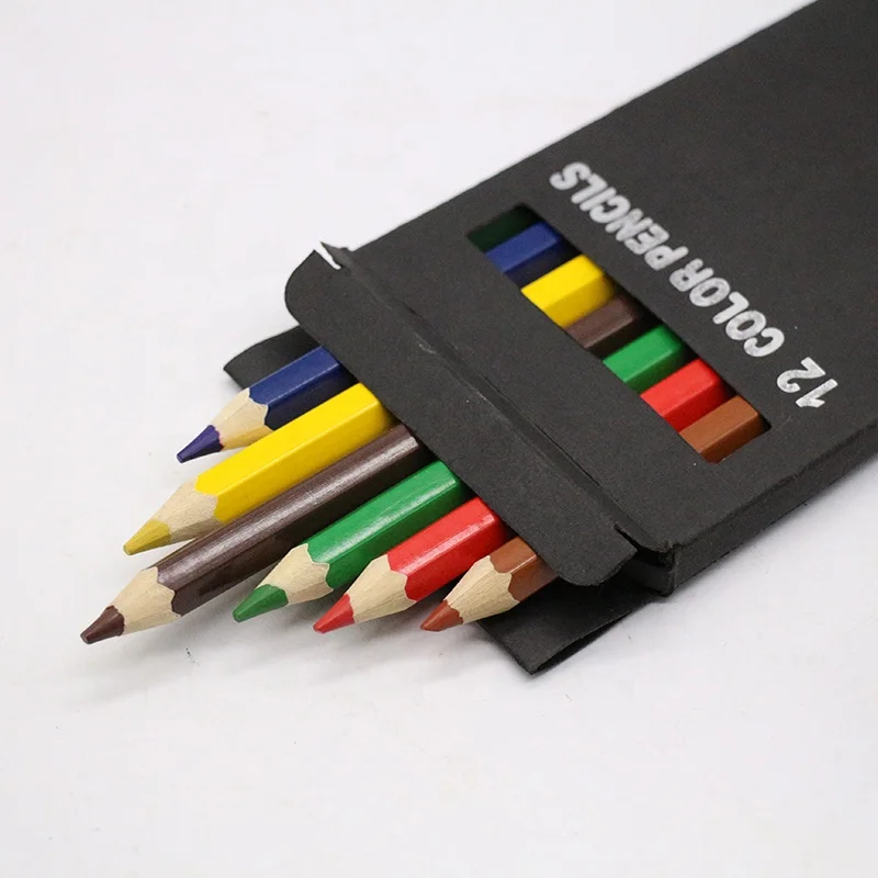 Factory wholesale Customized Wooden Colored Pencils set 12 Pack High Quality Wood Colored Pencils 12 colors