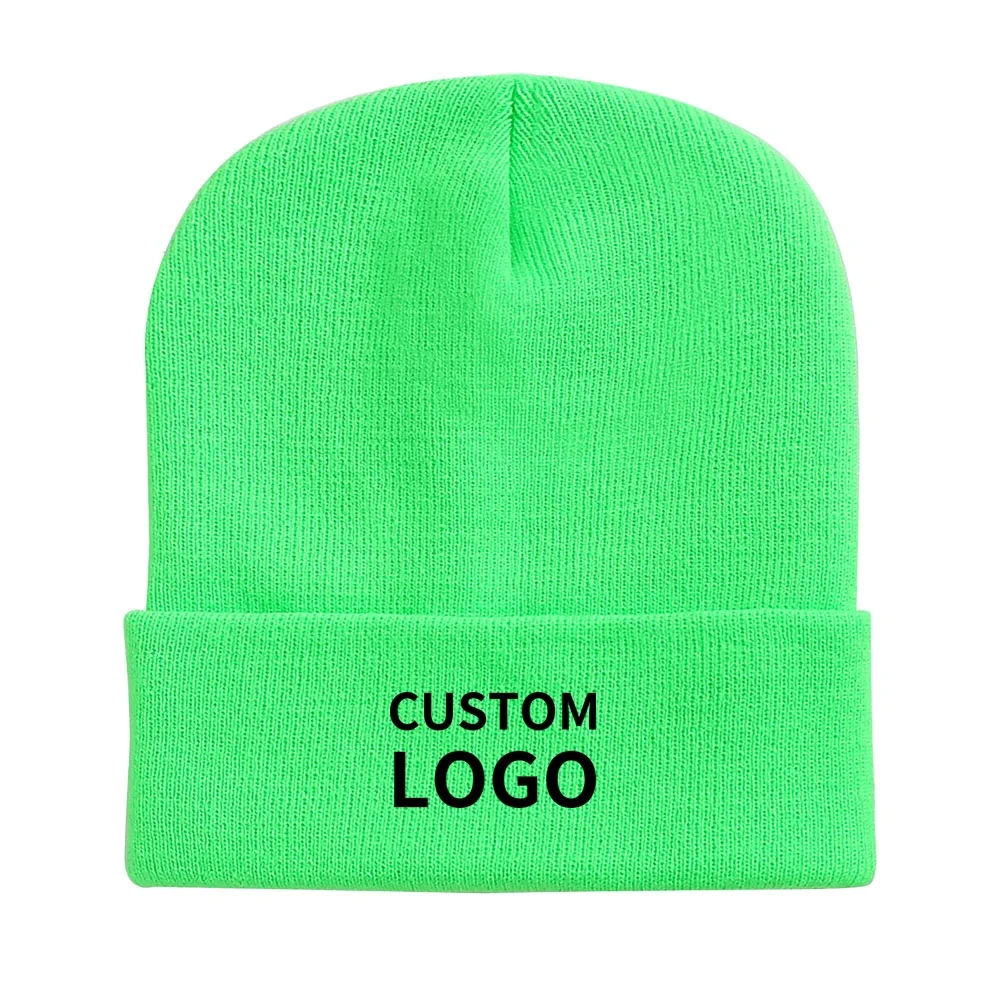 High Quality Ribbed Toque Custom Design Logo Solid Pattern Unisex Winter Cuff Beanie Hat with Embossed Patch