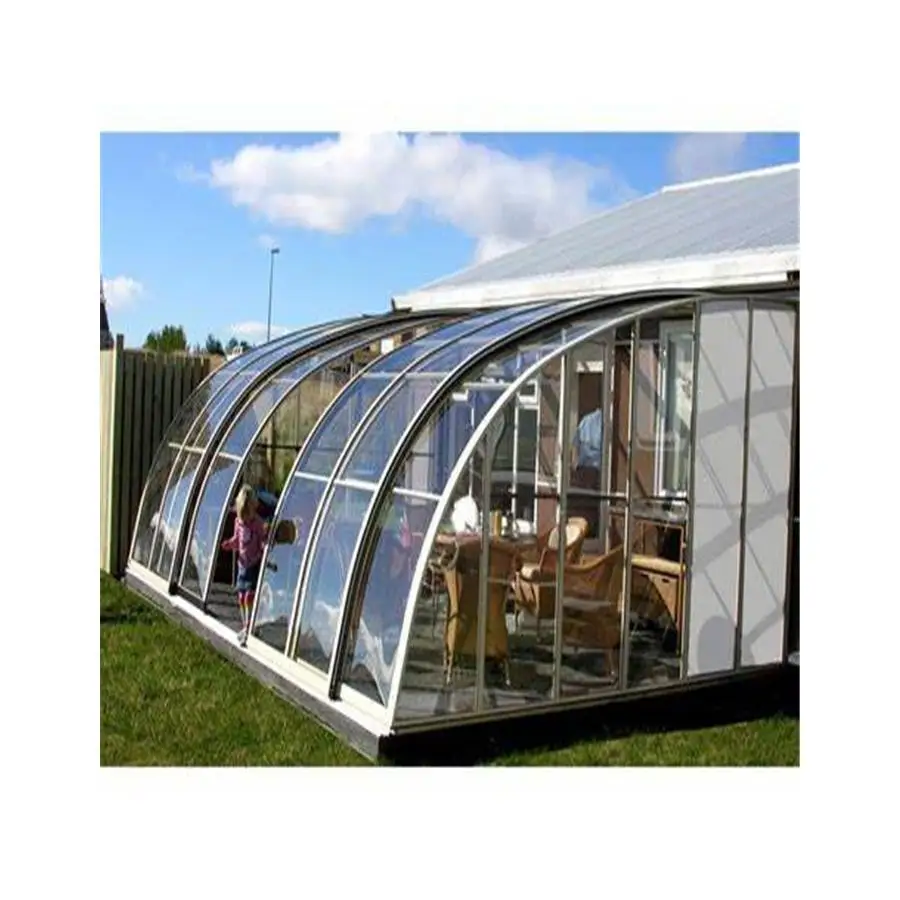 Electric mobile sun room aluminum retractable pergola glass sun room electric sun room