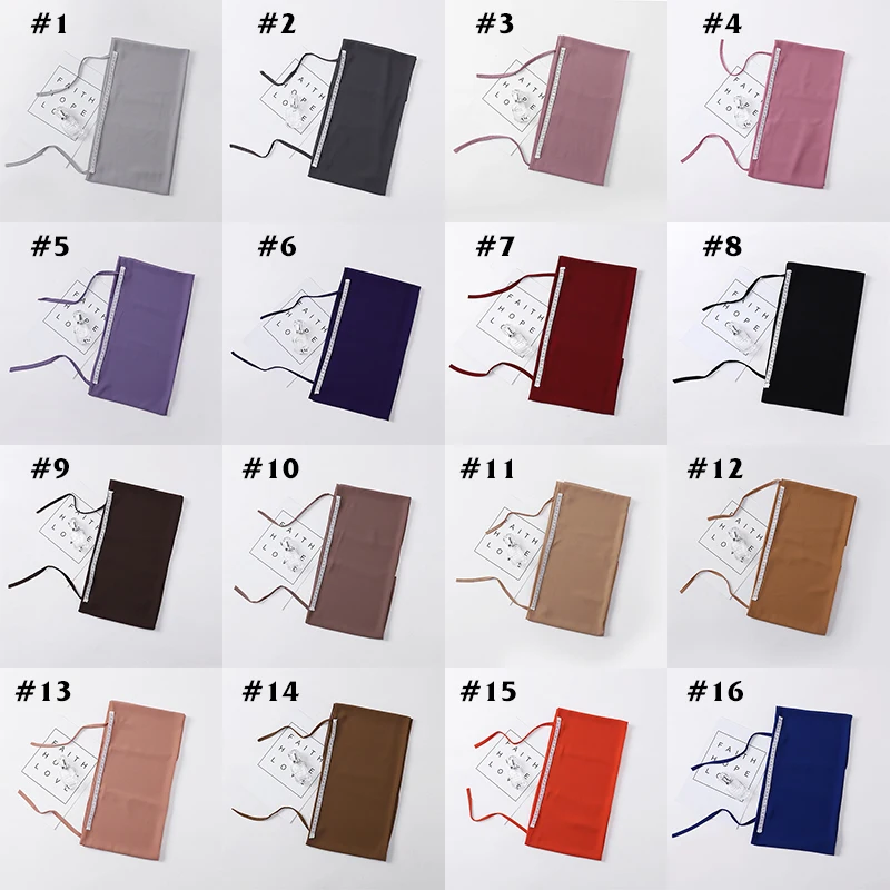 Wholesale Classic Elegant Plain Color Long Scarf Turkish Malaysia Fashion Muslim Chiffon Hijab For Womens