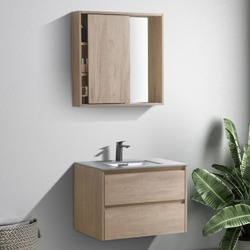 luxury modern particle board wall bath cabinet bathroom face basin with mirror cabinets