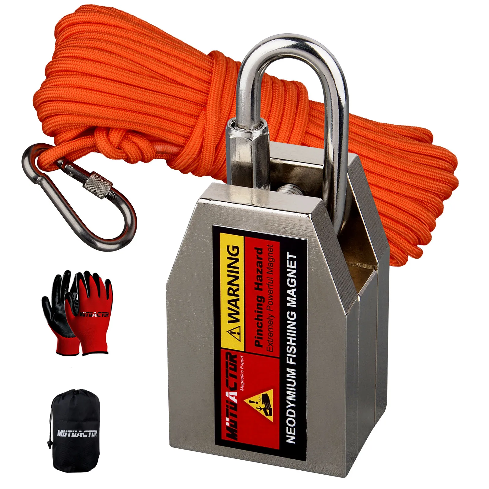 Three Sides Strong Fishing Magnet Kit Combined 1200lb, Super Strong Neodymium Magnetic Salvage Under Water