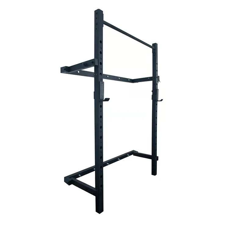 Lecheng wall mount fold up squat rack with fold bench