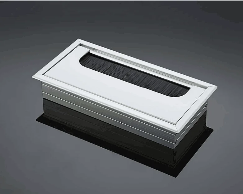 High Quality desk Rectangular Cable Computer Desk Hole Cover Cable Grommet With Brush