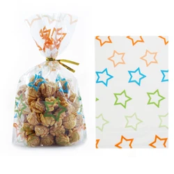 In Stock and Custom Cellophane Treat Bags Clear Flat Cello Treat Bags with Ties for Bakery Cookies Christmas Decorative Gift