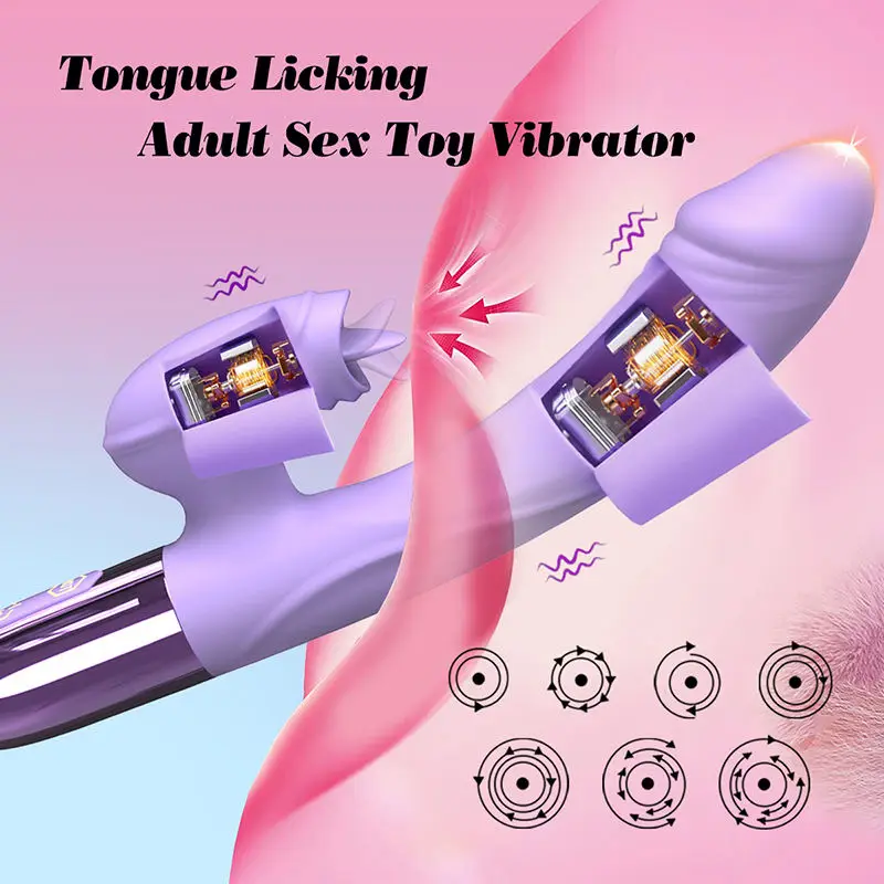 3 in 1 Tongue Licking Rose Sucking Toy Vibrator Japanese Hot Massage Sex Toy for Girl