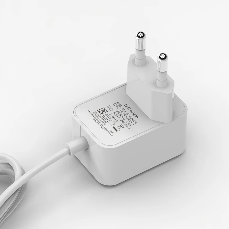 
5V 2A Korean standards KC KCC certification power adapter Kr high quality universal classical portable DC plug white black 