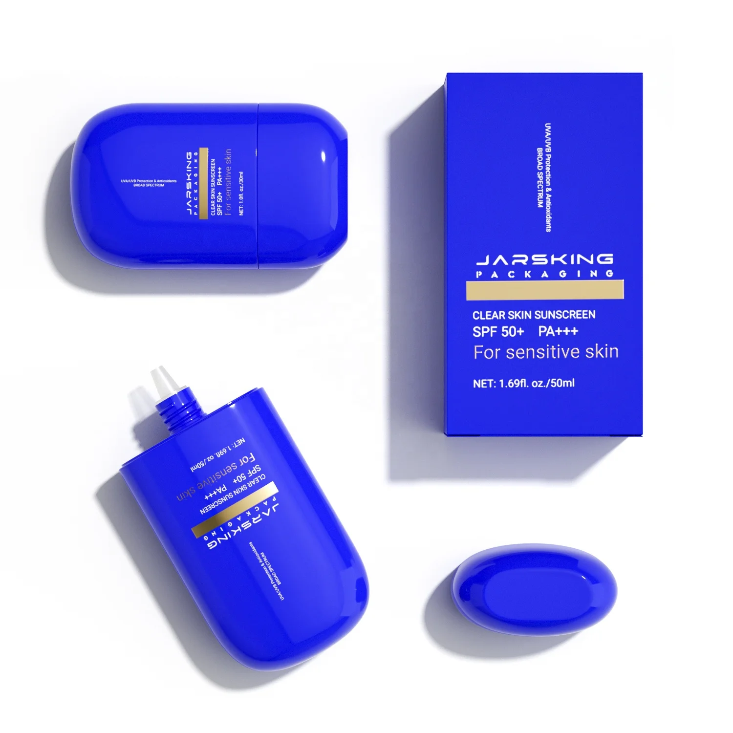 30ml 50ml Cosmetic Packaging Soft Touch Plastic Oval Shape Sunscreen Bottle For Sunblock Skin Care Container