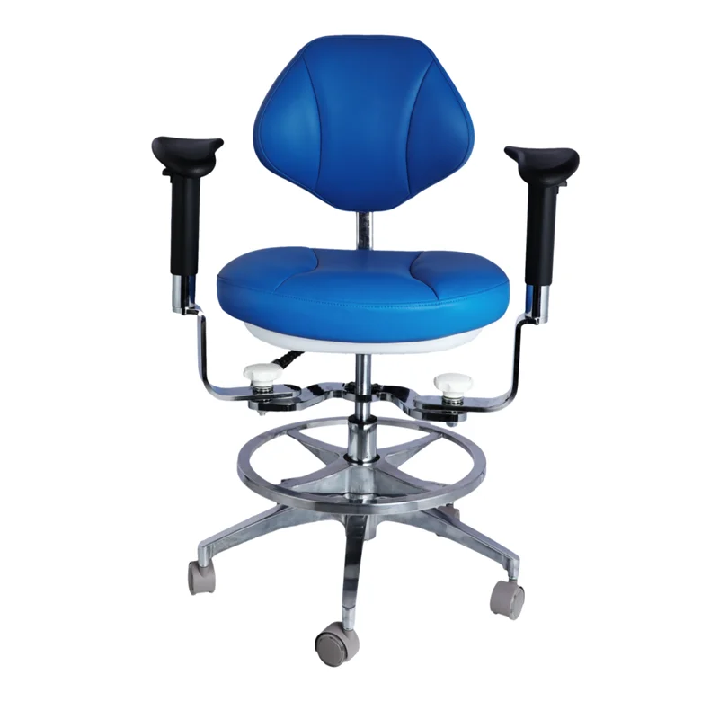 PU Leather Foot Control Operating Armrest Dental Office Chair Dental Medical Microscope Ergonomic Saddle Stool