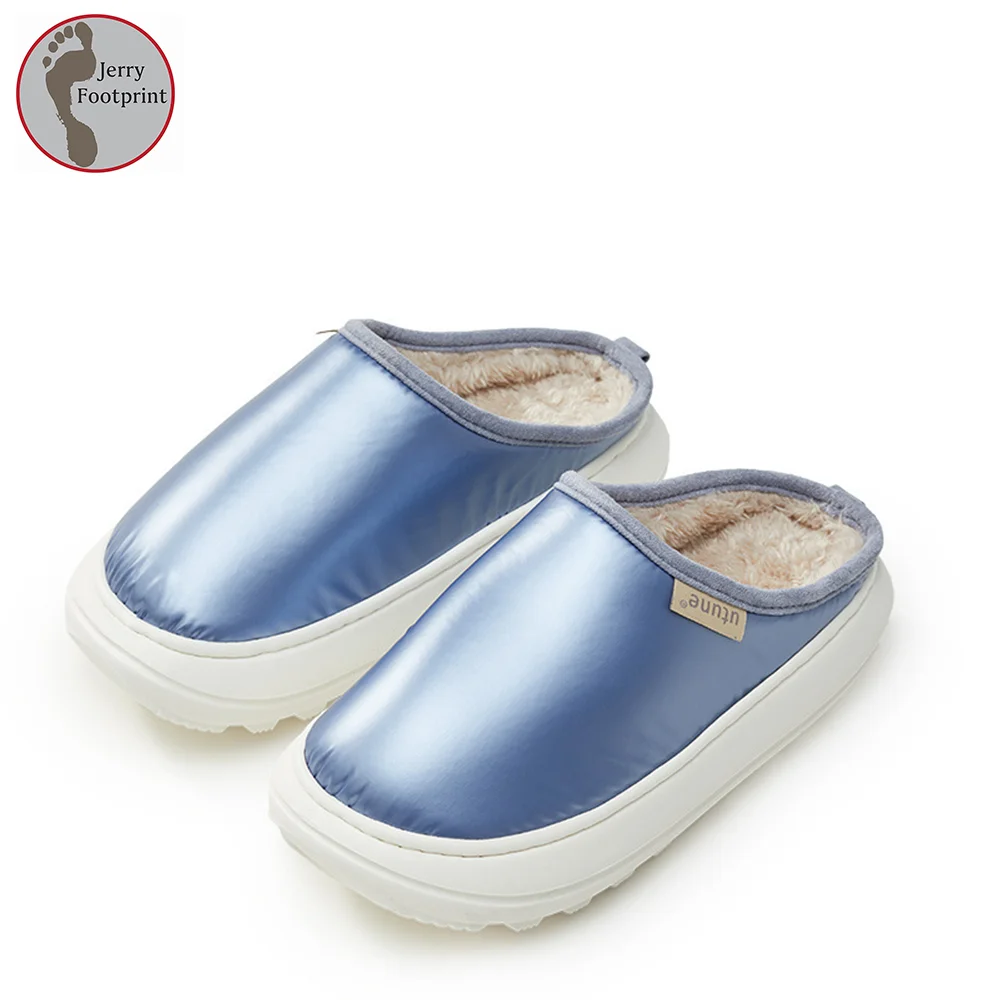 CUSTOM New Stock 35-45 Trendy Down Waterproof Massage Lightweight Thick EVA Sole Winter Warm Slippers Shoes