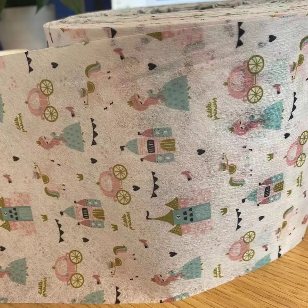 100% polyester fiber spunlace nonwoven fabric rolls for printed fabric material