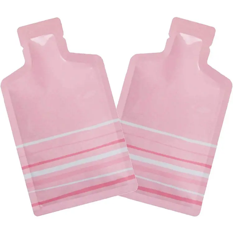 
Colorful Bottle Shape Bags Aluminized Plastic Liquid Cosmetic Packaging 